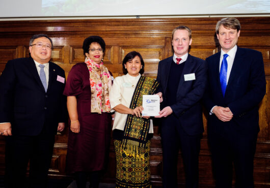 Image of Newton Prize 2019 Indonesia winners on stage at London event
